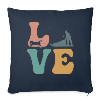 Mushing Schlittenhund Schlittenhundeführer - Sofakissenbezug 45 x 45 cm - Navy - Vorne