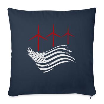 Énergie éolienne Amérique Énergie éolienne - Housse de coussin décorative 45 x 45 cm - bleu marine - Devant