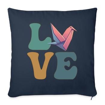 Origami Paper Crane Japanese Culture - Sofa pillowcase 17,3'' x 17,3'' (45 x 45 cm) - navy - Front