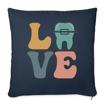 Orthodontists Dentist Braces - Sofa pillowcase 17,3'' x 17,3'' (45 x 45 cm) - navy - Front