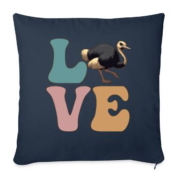 Ostrich Bird - Sofa pillowcase 17,3'' x 17,3'' (45 x 45 cm) - navy - Front