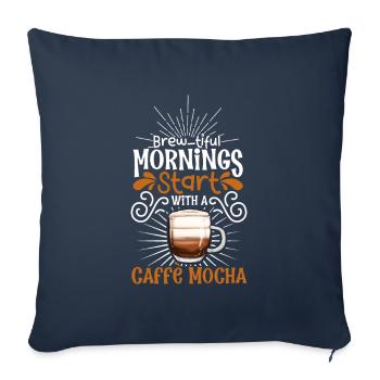 Bonjour avec caffè moka - Housse de coussin décorative 45 x 45 cm - bleu marine - Devant