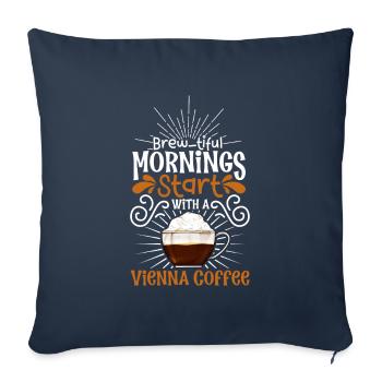 Good morning with Vienna Coffee - Sofa pillowcase 17,3'' x 17,3'' (45 x 45 cm) - navy - Front