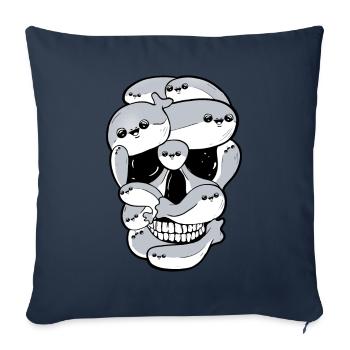 Sacabambaspis Fish Meme Skull - Sofa pillowcase 17,3'' x 17,3'' (45 x 45 cm) - navy - Front