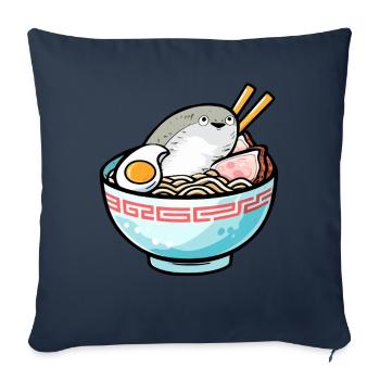 Sacabambaspis Meme Poisson Bol Ramen Japonais - Housse de coussin décorative 45 x 45 cm - bleu marine - Devant