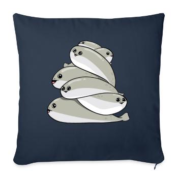 Sacabambaspis tas de poissons Meme - Housse de coussin décorative 45 x 45 cm - bleu marine - Devant