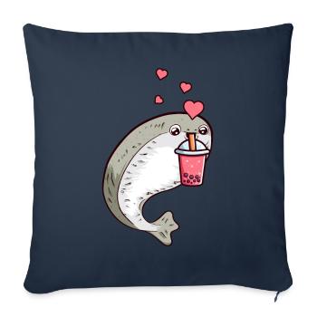Sacabambaspis Fish Meme Boba Bubble Milk Tea - Sofa pillowcase 17,3'' x 17,3'' (45 x 45 cm) - navy - Front