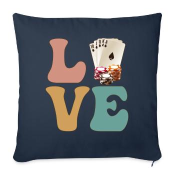 Joueurs de poker Joueurs de casino - Housse de coussin décorative 45 x 45 cm - bleu marine - Devant