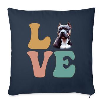 Pitbull Pittie Hundeliebhaber - Sofakissenbezug 45 x 45 cm - Navy - Vorne