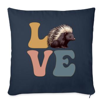 Animal épine porc-épic - Housse de coussin décorative 45 x 45 cm - bleu marine - Devant
