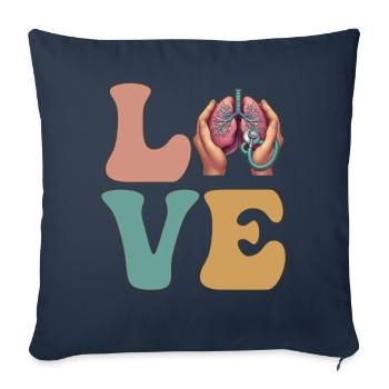 Inhalothérapeute Thérapie respiratoire RT - Housse de coussin décorative 45 x 45 cm - bleu marine - Devant