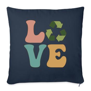 Recyclage, Recyclage, Jour de la Terre, Environnementaliste - Housse de coussin décorative 45 x 45 cm - bleu marine - Devant