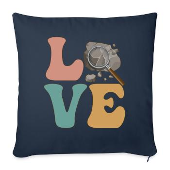 Chasseur de roches, Chasse aux roches, Géologue, Géologie - Housse de coussin décorative 45 x 45 cm - bleu marine - Devant