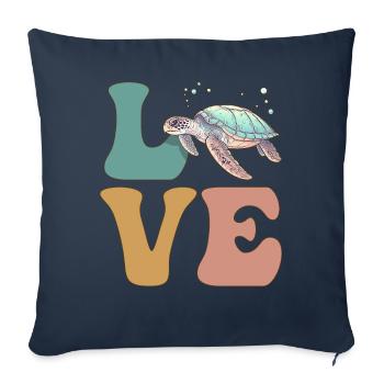 Sea Turtle Ocean - Sofa pillowcase 17,3'' x 17,3'' (45 x 45 cm) - navy - Front