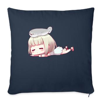 Sacabambaspis Fish Meme Japanese Anime Girl - Sofa pillowcase 17,3'' x 17,3'' (45 x 45 cm) - navy - Front