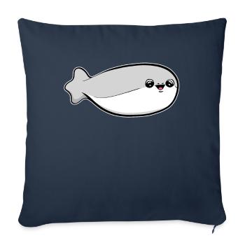 Sacabambaspis Fish Meme - Sofa pillowcase 17,3'' x 17,3'' (45 x 45 cm) - navy - Front
