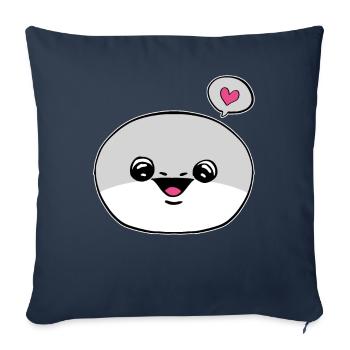Sacabambaspis Face Fish Meme - Sofa pillowcase 17,3'' x 17,3'' (45 x 45 cm) - navy - Front