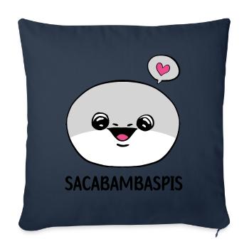 Sacabambaspis Face Fish Meme - Sofa pillowcase 17,3'' x 17,3'' (45 x 45 cm) - navy - Front