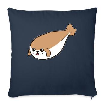 Sacabambaspis Poisson Meme Carlin Chien - Housse de coussin décorative 45 x 45 cm - bleu marine - Devant