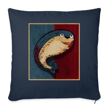 Sacabambaspis Fish Meme Blue Red Retro - Sofa pillowcase 17,3'' x 17,3'' (45 x 45 cm) - navy - Front