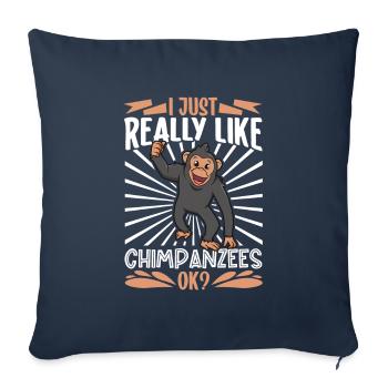 I love chimpanzees - chimpanzee - Sofa pillowcase 17,3'' x 17,3'' (45 x 45 cm) - navy - Front