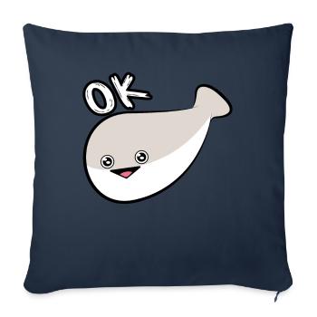 Sacabambaspis Face Fish Meme - Sofa pillowcase 17,3'' x 17,3'' (45 x 45 cm) - navy - Front