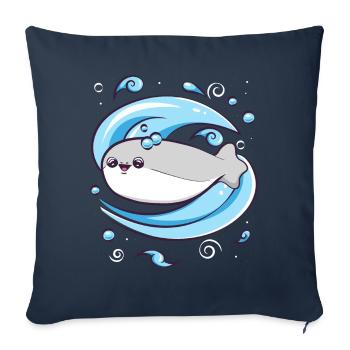 Sacabambaspis Fish Meme Water - Sofa pillowcase 17,3'' x 17,3'' (45 x 45 cm) - navy - Front