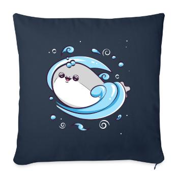Sacabambaspis Fish Meme Water - Sofa pillowcase 17,3'' x 17,3'' (45 x 45 cm) - navy - Front
