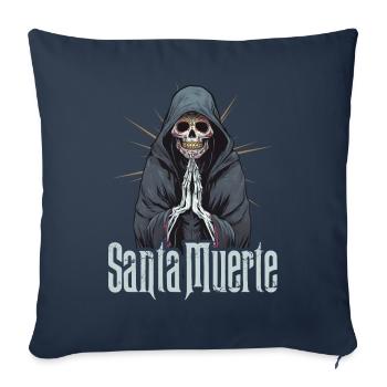 Santisima Muerte Dia De Los Muertos Mexicain - Housse de coussin décorative 45 x 45 cm - bleu marine - Devant