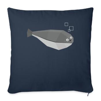 Sacabambaspis Fish Meme Polygon - Sofa pillowcase 17,3'' x 17,3'' (45 x 45 cm) - navy - Front