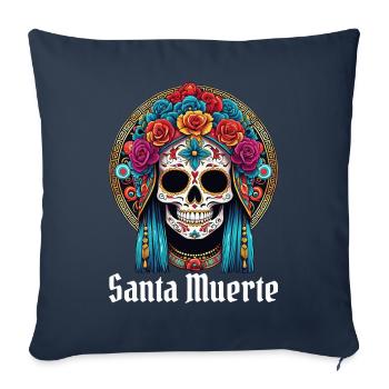 Santisima Muerte Dia De Los Muertos Mexicain - Housse de coussin décorative 45 x 45 cm - bleu marine - Devant
