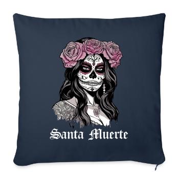 Santisima Muerte Dia De Los Muertos Mexicain - Housse de coussin décorative 45 x 45 cm - bleu marine - Devant