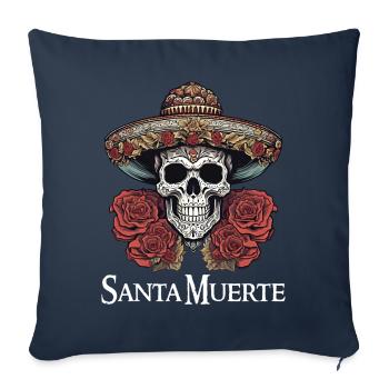 Santisima Muerte Dia De Los Muertos Mexicain - Housse de coussin décorative 45 x 45 cm - bleu marine - Devant