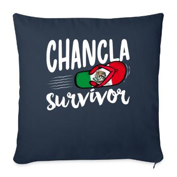 Drapeau de La Chancla Mexique Mexique - Housse de coussin décorative 45 x 45 cm - bleu marine - Devant