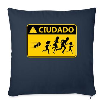 Cuidado La Chancla Mexico Puerto Rico Country - Sofa pillowcase 17,3'' x 17,3'' (45 x 45 cm) - navy - Front
