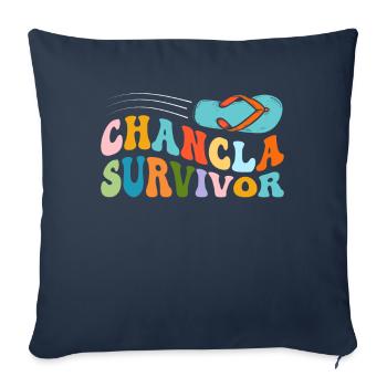 Chancla Survivor Groovy La Chancla Mexique - Housse de coussin décorative 45 x 45 cm - bleu marine - Devant