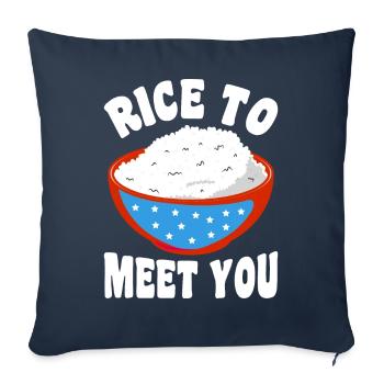 Sushi Cuisine asiatique - Housse de coussin décorative 45 x 45 cm - bleu marine - Devant