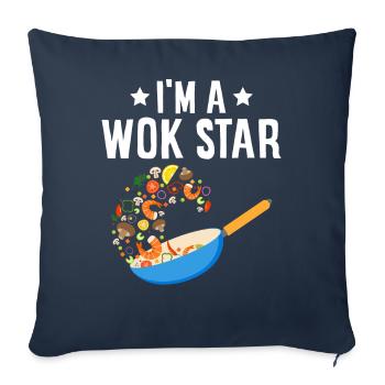 Nourriture chinoise frite - Housse de coussin décorative 45 x 45 cm - bleu marine - Devant