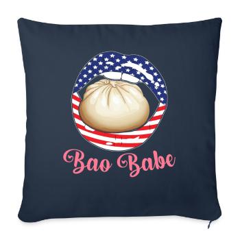 Dim Sum Bun Cuisine Chinoise - Housse de coussin décorative 45 x 45 cm - bleu marine - Devant