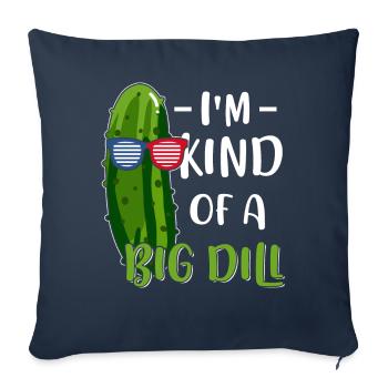Cornichon végétarien végétalien - Housse de coussin décorative 45 x 45 cm - bleu marine - Devant