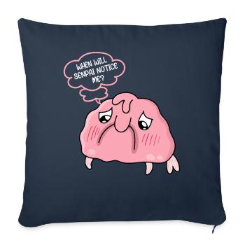Drôle de poisson-mouche créature marine - Housse de coussin décorative 45 x 45 cm - bleu marine - Devant