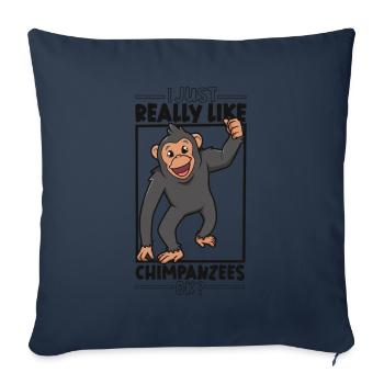 I love chimpanzees - chimpanzee - Sofa pillowcase 17,3'' x 17,3'' (45 x 45 cm) - navy - Front