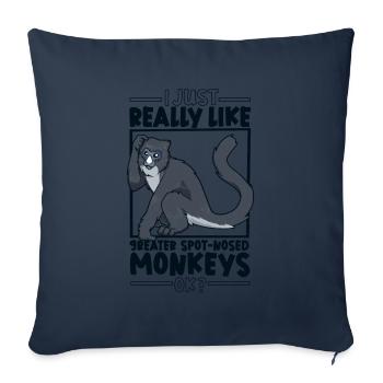 I love Greater Whitenose Monkeys - Sofa pillowcase 17,3'' x 17,3'' (45 x 45 cm) - navy - Front