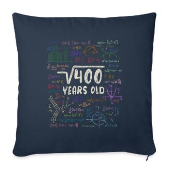 Root of 400 = 20th Birthday - Gift - Sofa pillowcase 17,3'' x 17,3'' (45 x 45 cm) - navy - Front
