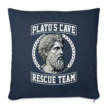 Funny Philosophy Theory Greek - Sofa pillowcase 17,3'' x 17,3'' (45 x 45 cm) - navy - Front