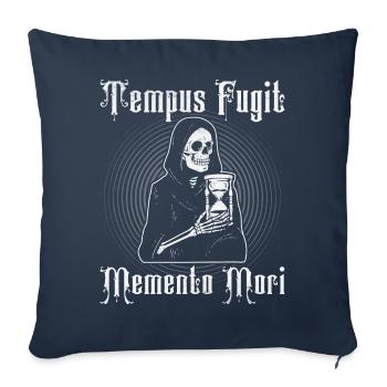 Philosophie Théorie Phrase latine - Housse de coussin décorative 45 x 45 cm - bleu marine - Devant