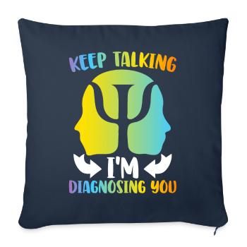 Drôle de psychologie psychologie - Housse de coussin décorative 45 x 45 cm - bleu marine - Devant
