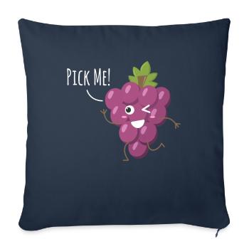 Choisissez-moi ! Raisins Vin Amateurs de vin - Housse de coussin décorative 45 x 45 cm - bleu marine - Devant