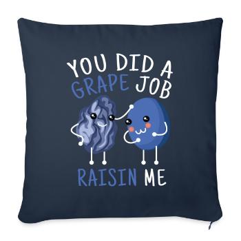 Raisin Job Raisins Raisins - Housse de coussin décorative 45 x 45 cm - bleu marine - Devant