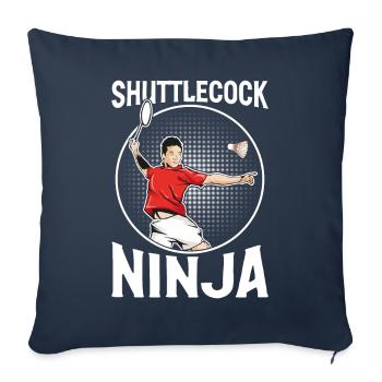 Drôle de joueur de badminton - Housse de coussin décorative 45 x 45 cm - bleu marine - Devant